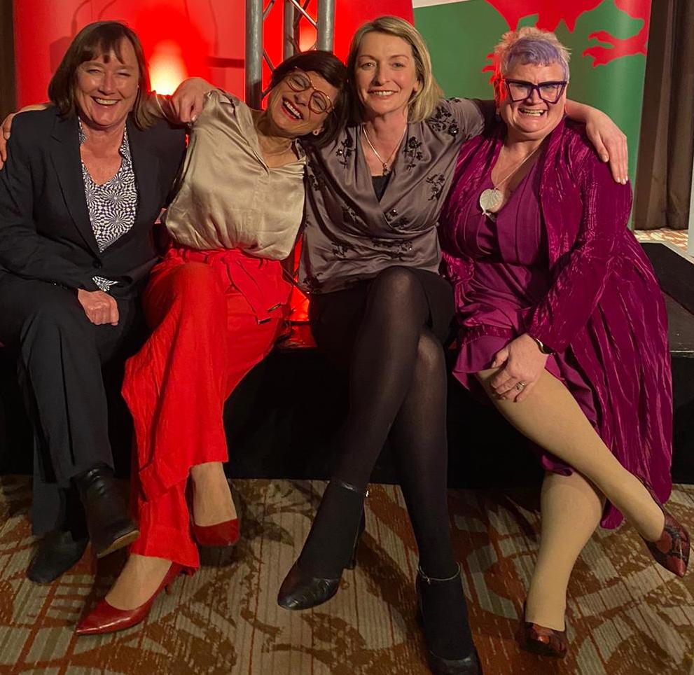 At @WelshLabour last night. Being with @jessicamordenmp @JoStevensLabour @carolynharris24 - strong, smart, inspiring @UKLabour women - lifts me up so we are all helping each other to serve the whole UK. Ready for #GeneralElectionN0W