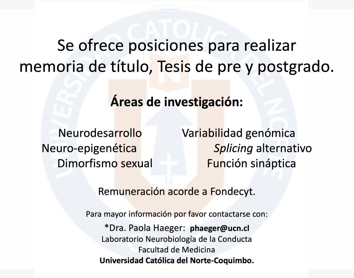 Alguien interesad@ en contribuir con la investigación en ciencias biomedicas en Coquimbo??? Te espero para realizar tu tesis!!! @ANEB_Chile @RedInvestChile @UCNorte @CienciasULS
