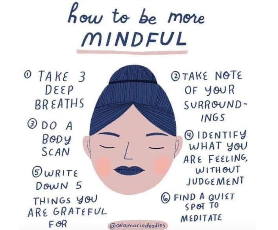 5. Write down 5 things you are grateful for. 6. Find a quiet spot to meditate. #selfcare #mindful #celebrateyou