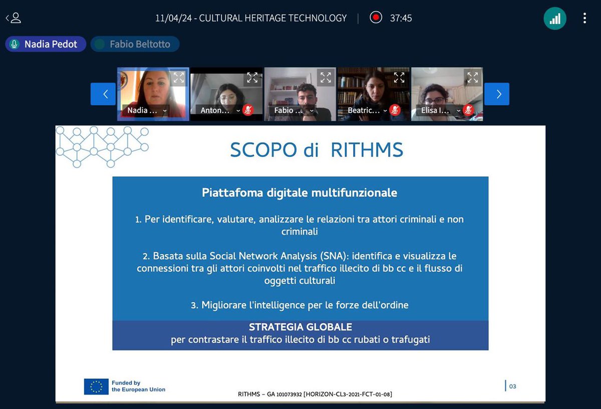 Yesterday, @ccht_venice led a class at @TreccaniAcca delving into #illicittrafficking with a spotlight on #RITHMS. Experts shed light on critical issues such as #clandestineexcavation, #looting and online #artmarket.