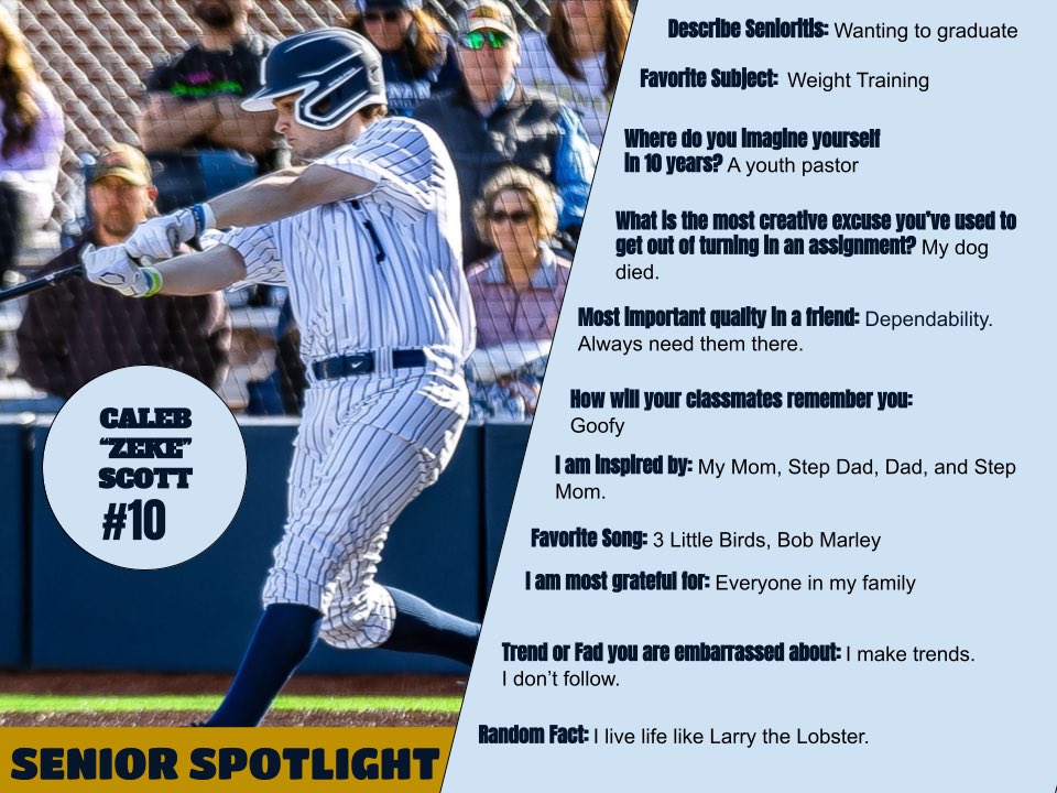 NewnanBaseball's tweet photo. Our 2nd senior we celebrate is Mr. Talladega Nights……Zeke Scott
 @NewnanATMed @NewnanSTRENGTH @NewnanAthletics @CowetaScore @NTHSports https://t.co/ZkSFiAsDYw