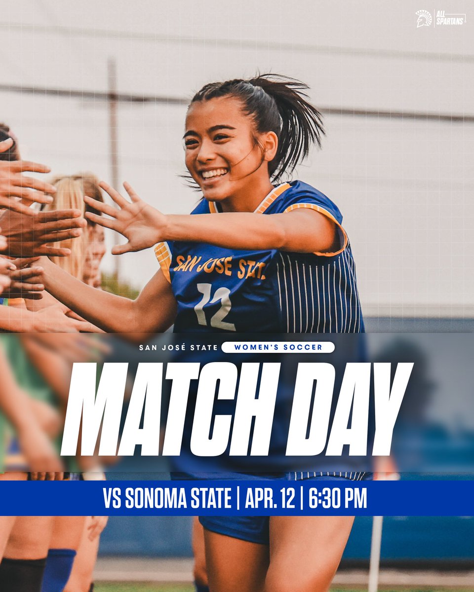 𝐌𝐀𝐓𝐂𝐇 𝐃𝐀𝐘! ⚽️ 🆚 Sonoma State ⌚️ 6:30 pm 📍 Spartan Soccer Complex 🎟️ Free Admission #AllSpartans