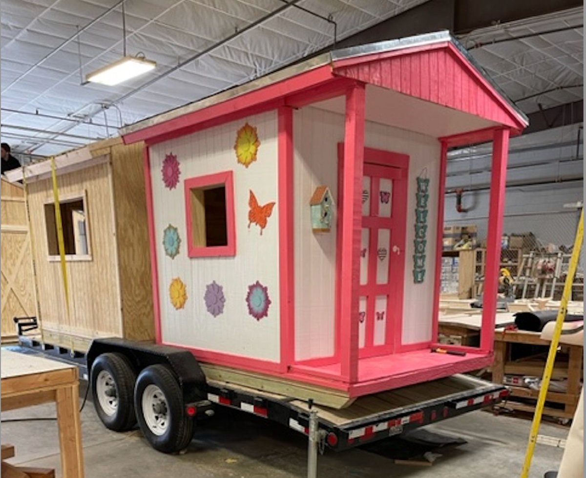 Construction I and II students built a playhouse to donate to Casas for Casa. The organization will raffle it off to fundraise for their Casa Advocate to support children in foster care.