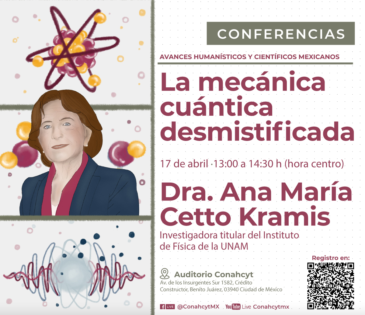 La #ExpertaUNAM Ana María Cetto impartirá una #Conferencia como parte del ciclo 'Avances humanísticos y científicos mexicanos', en el @Conahcyt_Mex.👇