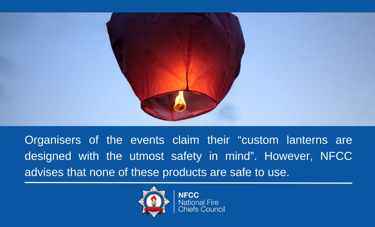 Reports of possible scams and investigations by trading standards have surfaced. NFCC is advising organisers to cancel sky lantern festivals due to fire safety concerns. Read the full story here: ow.ly/4T1750ReWVz