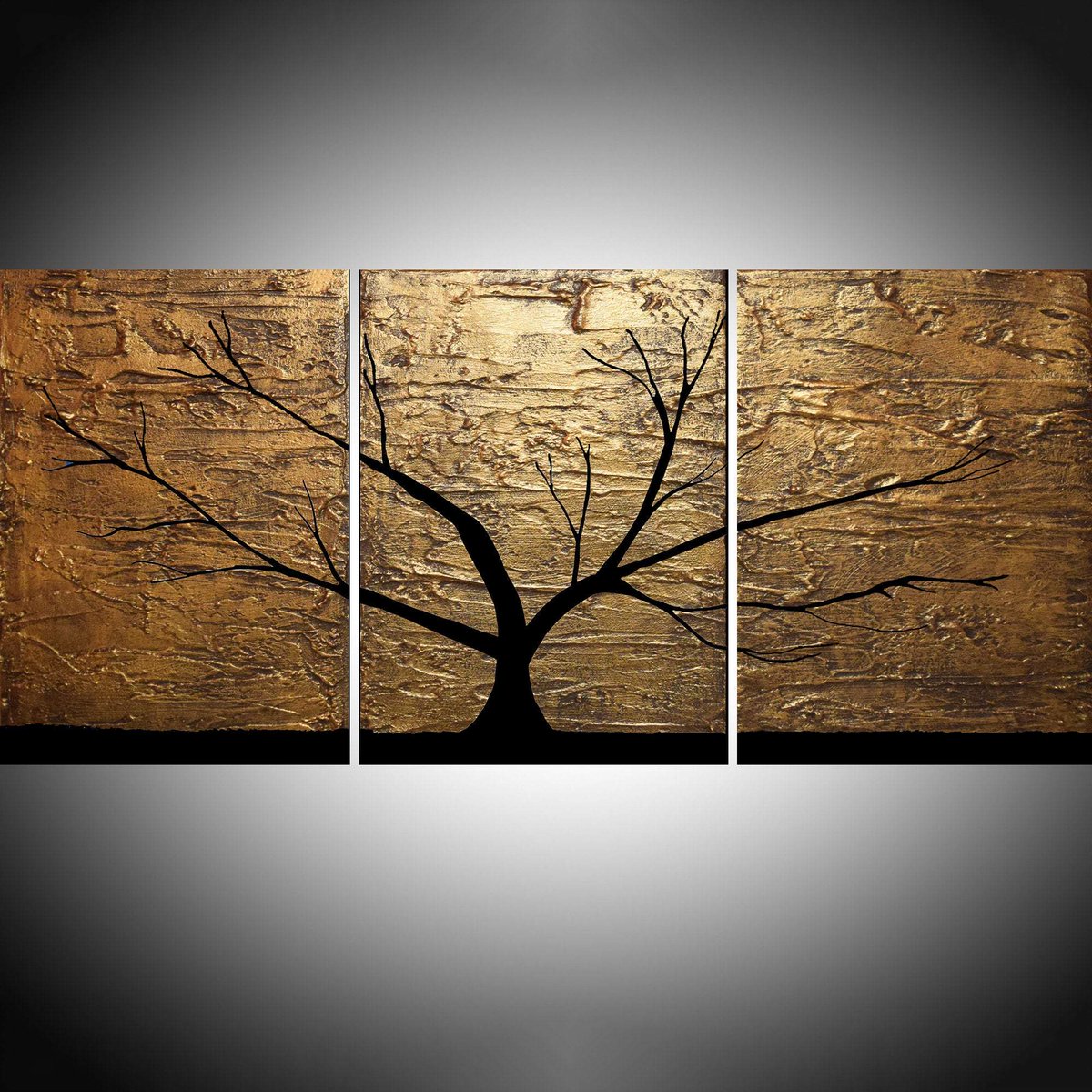 canvas triptych ' Golden Forest ' paintings , style large wall art tuppu.net/9df23a57 #original #painting #BrownPainting