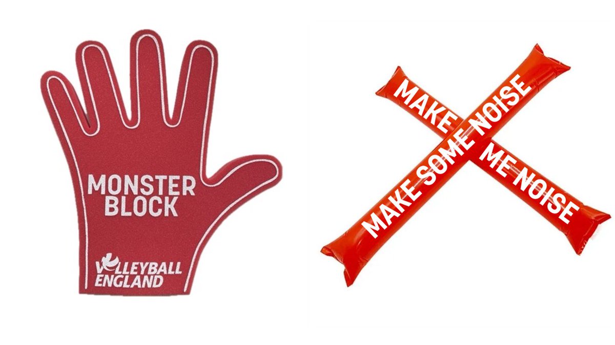 🏐 | BUY YOUR FINALS MERCH! 🙌 | Supporters heading to Kettering for Cup Finals and Final 4 Weekends over the next couple of weeks can buy Monster Block foam hands, bang, bang sticks and t-shirts. 🔗 | More details... tinyurl.com/57e7dmkc #volleyballengland