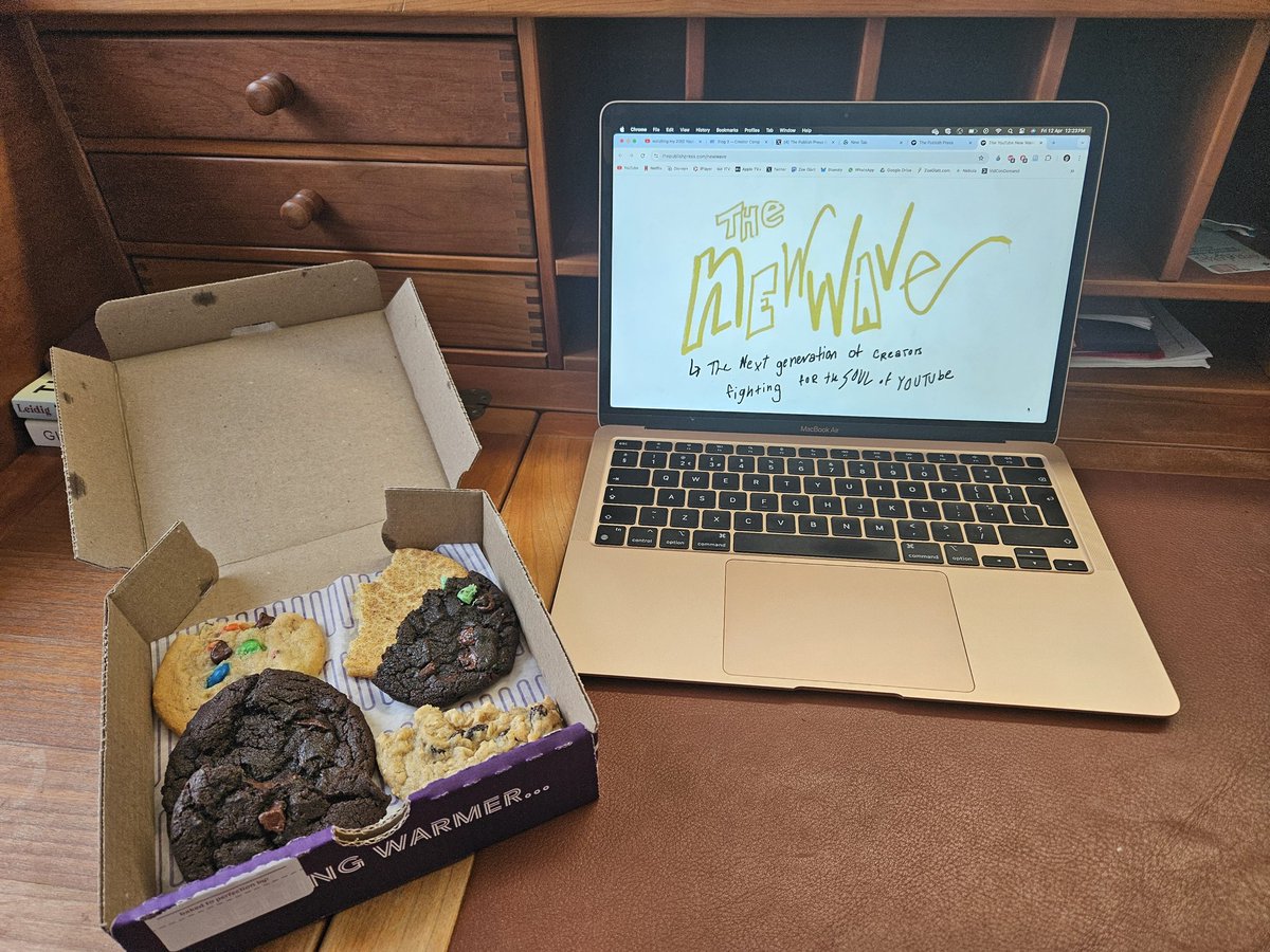 I'm having a delightful time eating cookies and going on a deep dive of the YouTube New Wave movement for my book chapter 'The Community Economy' 🤩 (I should be doing other work, but that's besides the point...)