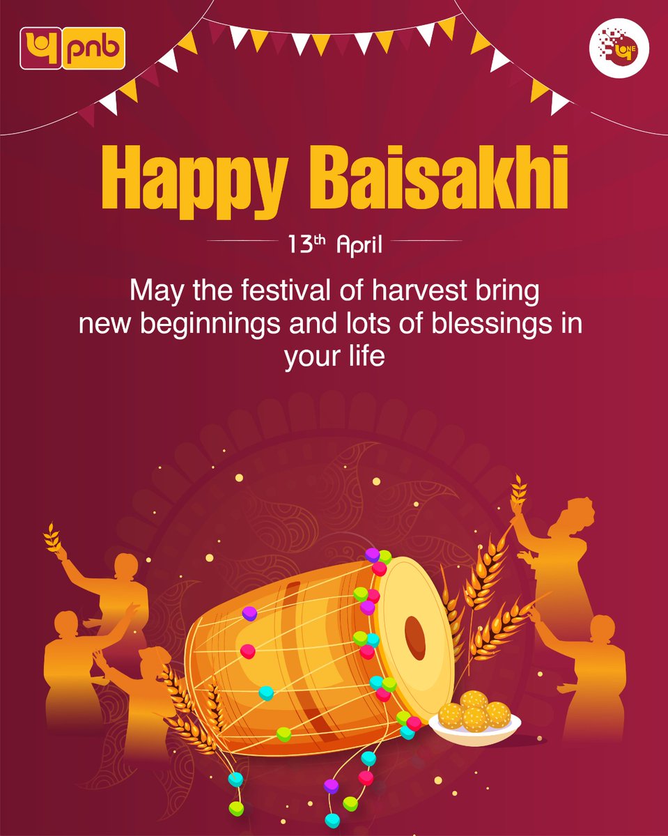 Wishing you all a prosperous harvest season, new beginnings and happiness. #pnb #baisakhi #baisakhi2024 #greetings #beginning #festival