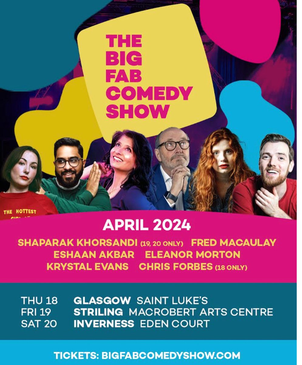 SCOTLAND! I have missed you so coming up next week. Check out this great line-up bigfabcomedyshow.com @guildedballoon #bigfabcomedyshow #stirling #inverness