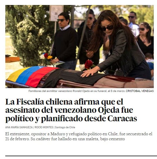FerIglesias's tweet photo. La dictadura de @NicolasMaduro asesina opositores en el territorio de otros países. Esta es la única soberanía que defienden: la del narco aliado con el chavismo en toda Latinoamérica. Esperamos la respuesta que corresponde por parte de Chile y el gobierno de @GabrielBoric https://t.co/Lqiz49VnXf