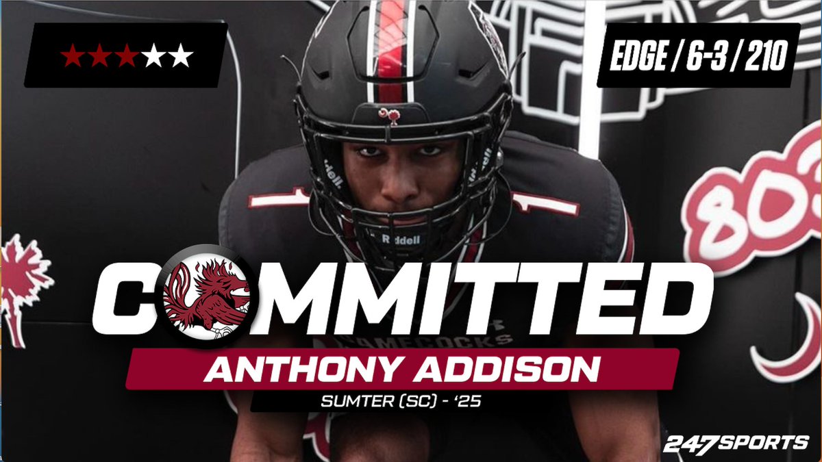 Anthony Addison commits to South Carolina #Gamecocks (FREE) 247sports.com/college/south-…