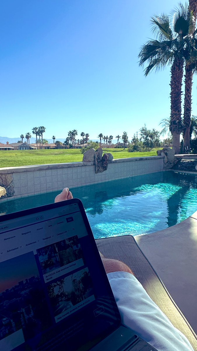 Remote work for the win. #PGAWest #Poolside #MastersWeek #GodIsGood