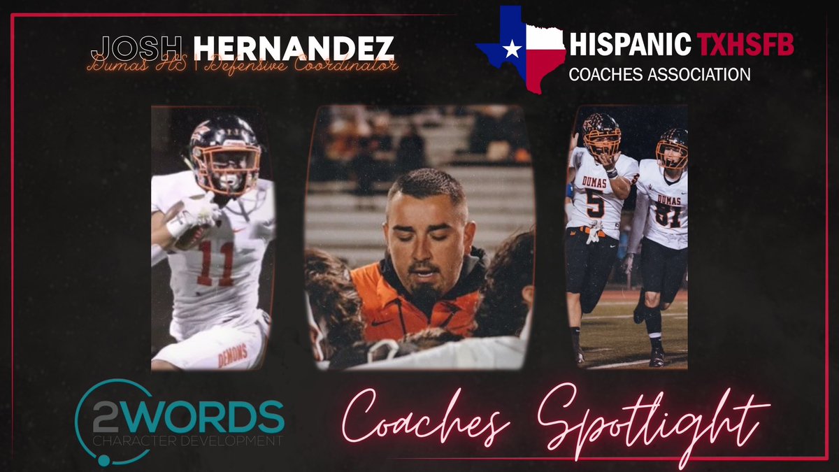 HTXHSFBCA Weekly Spotlight is back as @2Wordstv presents this week’s featured coach, Josh Hernandez! @JoshuaH04740739 is the man with the defensive plan @dumashstx! Visit us now at hthsfbca.com/2024-weekly-sp…to learn more about this week’s selection!