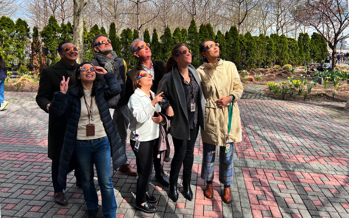 On Monday, the Hoboken office welcomed the China Research & Learning team to meet with the Executive Leadership Team, and the timing allowed our teammates to experience the April 8th #SolarEclipse. together. 🌑 Did you capture the eclipse? Share your pics below! #LifeAtWiley