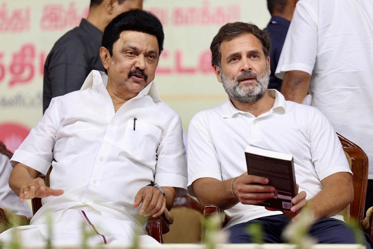 The bond between Sh. @RahulGandhi ji and Thiru @mkstalin is not a mere bond between two politicians, it is a meeting of two great minds.