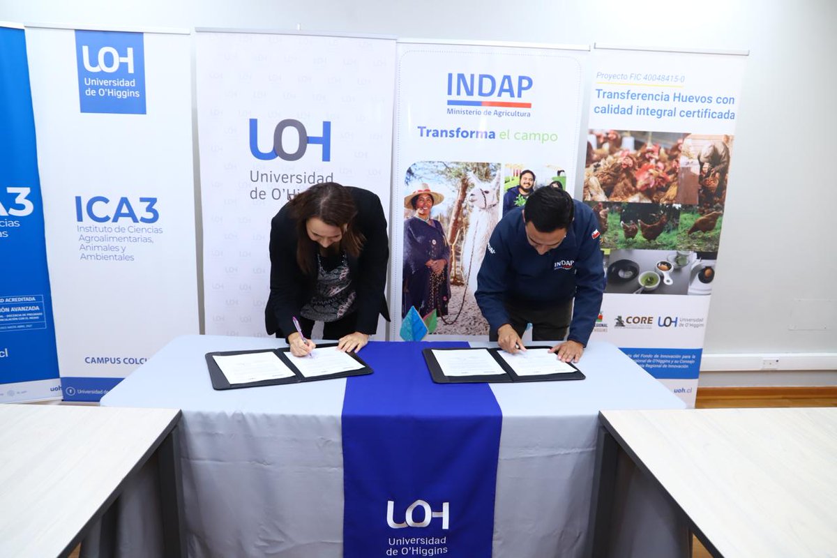 uohiggins's tweet image. Hoy, en nuestro #CampusColchagua, nuestra #RectoraUOH, Fernanda Kri, firmó un convenio de colaboración entre la #UOH e @INDAP_Chile que favorece la colaboración en materias académicas y de difusión, materializadas a través de actividades y proyectos entre ambas instituciones.👏