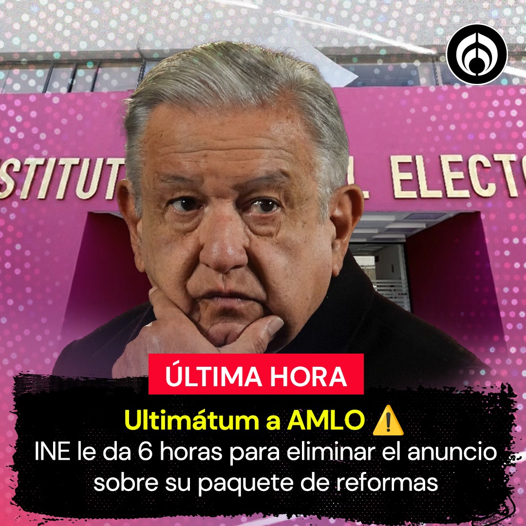 #ÚLTIMAHORA 🚨 El presidente Andrés Manuel López Obrador (AMLO) tiene seis horas para eliminar o modificar la presentación del paquete de reformas del pasado 5 de febrero. 🧐 La Comisión de Quejas y Denuncias del Instituto Nacional Electoral (INE) aprobó por mayoría de votos las…