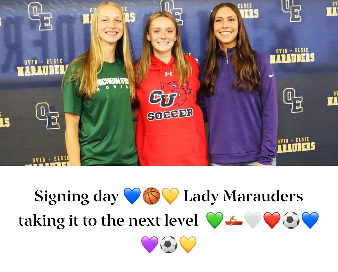 Super proud of ⁦<a href="/EvalynCole4/">Evalyn Cole</a>⁩ ⁦<a href="/BraedenTokar/">Braeden</a>⁩ and ⁦<a href="/HaileeCampbel13/">Hailee Campbell</a>⁩ on their decisions to play at the next level!  #ProudCoach
