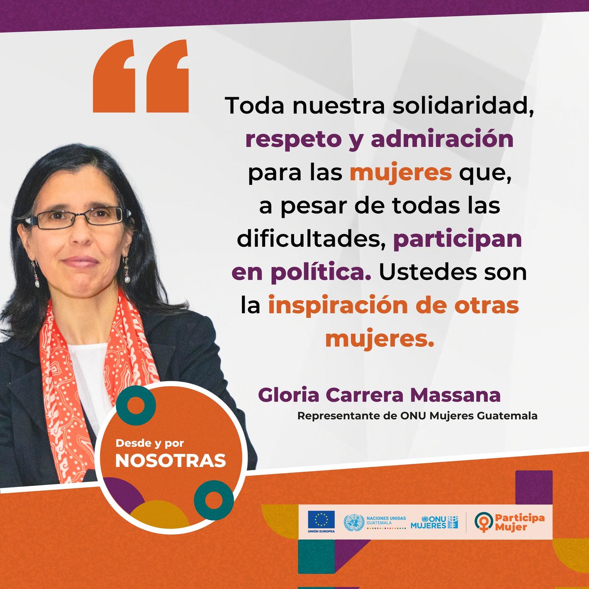Palabras del Sra. Gloria Carrera, representante de @onumujeresgt en la apertura del Seminario #DesdeYporNosotras del Proyecto #ParticipaMujer financiado por @UEGuatemala