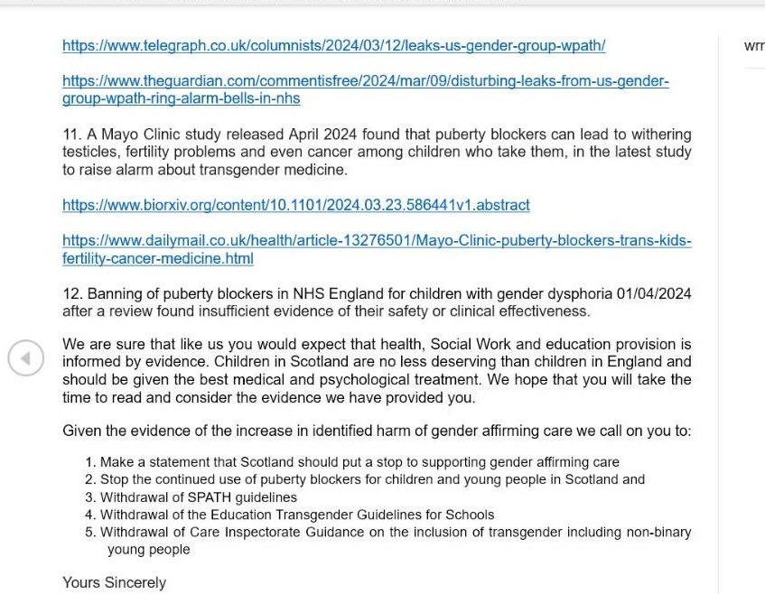 We are horrified that the @Scotgov & other agencies have ignored the Final Report #CassReview We believe Children & young people in Scotland deserve good evidence based care Just as any other child We have written to MSPs @neilcgray @jenni_minto @JennyGilruth @NatalieDon_
