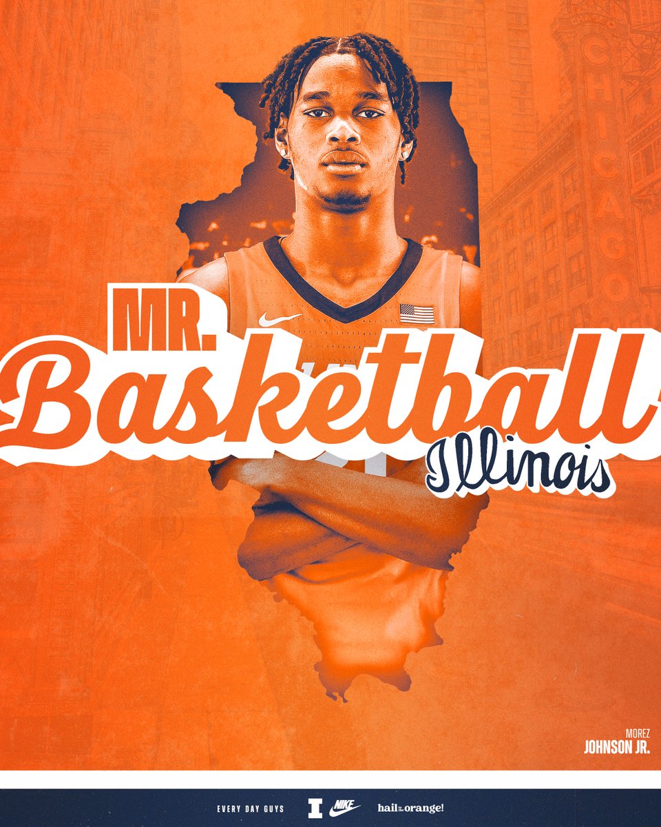 Mr. Basketball is coming to Champaign. 

@morezjohnsonJr earns 2024 Mr. Basketball of Illinois as voted by state coaches and media. 

#Illini | #HTTO | #EveryDayGuys