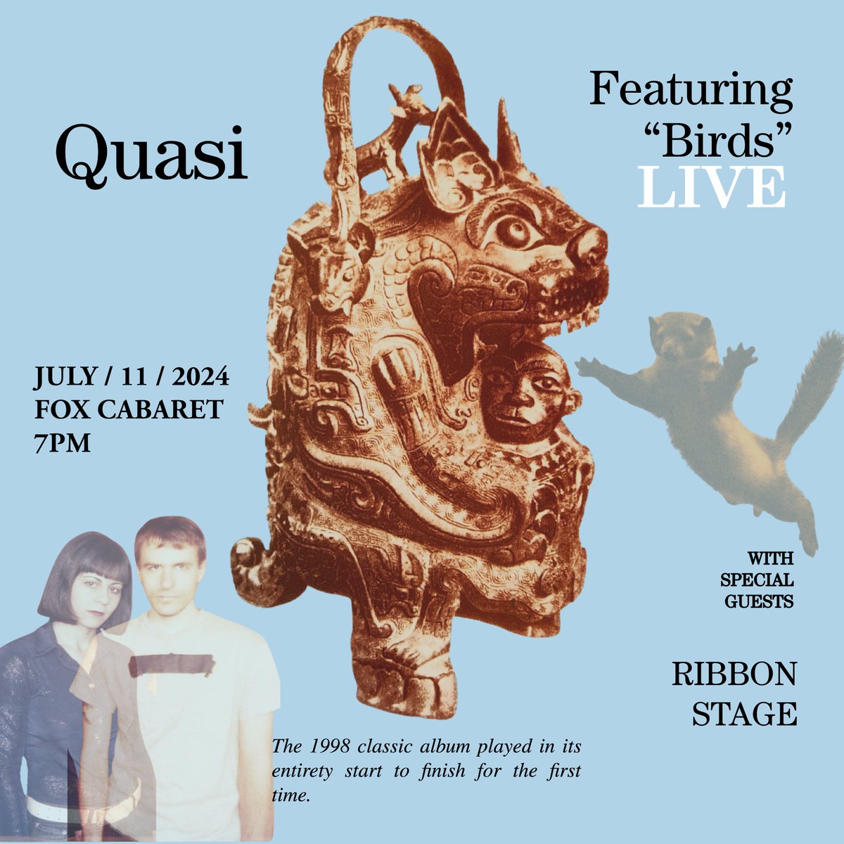 ON SALE NOW! QUASI FEATURING 'BIRDS' TOUR with RIBBON STAGE - July 11, 2024 @FoxCabaret Vancouver - Tickets: ticketweb.ca/event/quasi-fe…