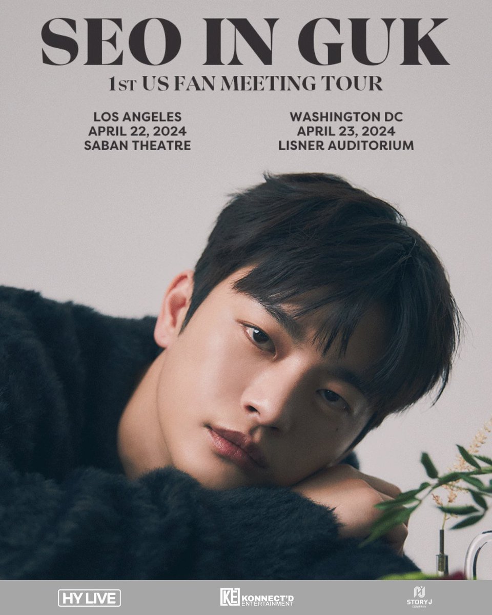 FALLEN FOR SEO IN GUK 1st FAN US FANMEETING Mark your calendar for 🗓️April 22, 2024 (Mon) at 7 P.M. PST 📍 Saban Theatre, Los Angeles 🗓️ April 23, 2024 (Tue) at 7 P.M. EST 📍 Lisner Auditorium, DC 🎟️Ticket price: $300 / $200 / $100 / $60 / $30 (Ticket price does not include