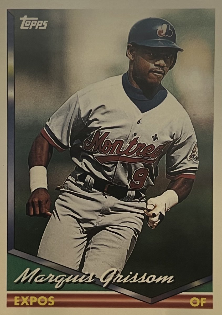 An Expo a Day - Marquis Grissom - 1993 (By now one of the premier players in the game, he finished in the Top 10 in MVP voting in ‘92, hit .276, stole 78 bases to lead the league for the second year in a row, had 39 doubles and 14 HR. The following season would be even better.)