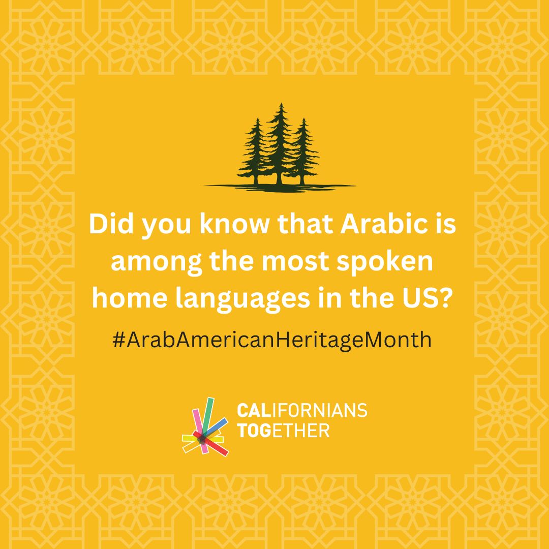 Did you know that Arabic is among the most spoken home languages in the US? We celebrate the rich linguistic & cultural heritage of Arab Americans, including #EnglishLearners, #newcomers, and those who support them. #ArabAmericanHeritageMonth Learn more: buff.ly/3TV2aC6