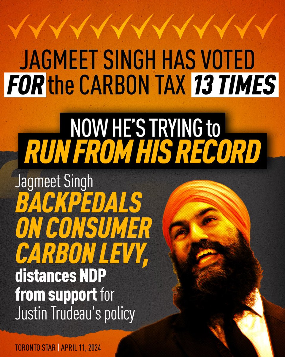 Jagmeet Singh is trying desperately to run from his own record.   But Conservatives won’t let him forget, and we won’t let him try to fool Canadians.   The carbon tax coalition of Singh/Trudeau is not worth the cost.