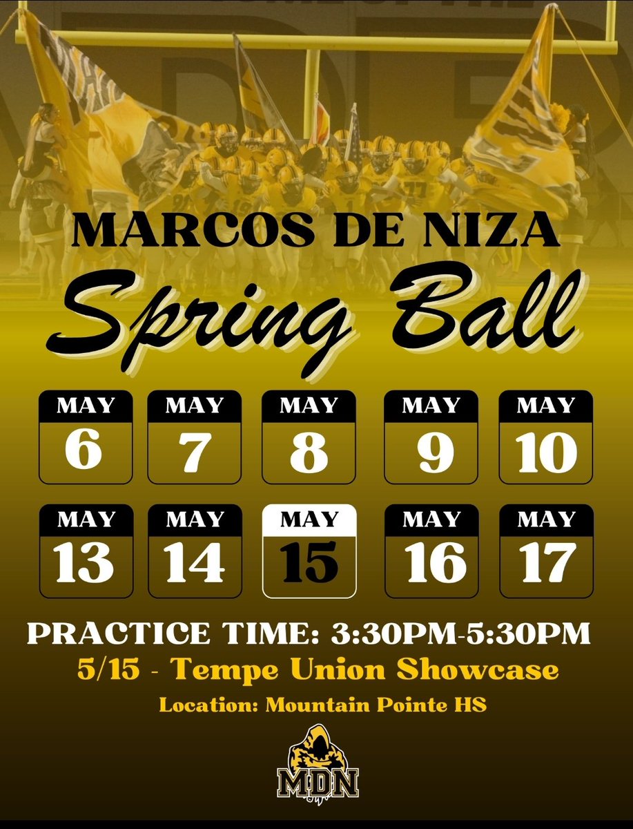 🚨Spring Ball Schedule🚨 #NextLevelPadres @MdNAthletics