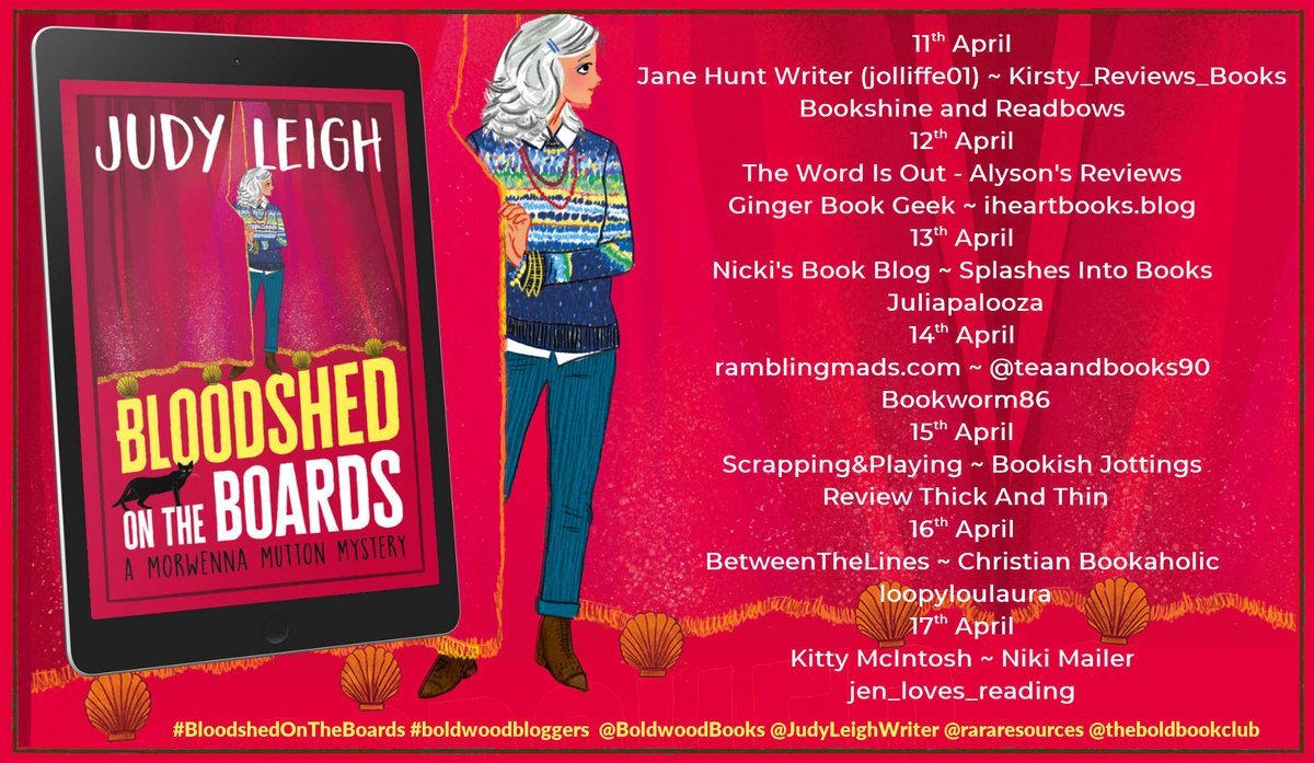 Today I am on the Blog Tour for Bloodshed On The Boards (Morwenna Mutton Book 2) by @JudyLeighWriter published by @BoldwoodBooks @rararesources A gentle crime mystery full of vibrant and charming characters set in Cornwall 5* Full review on facebook.com/TheWordIsNowOut