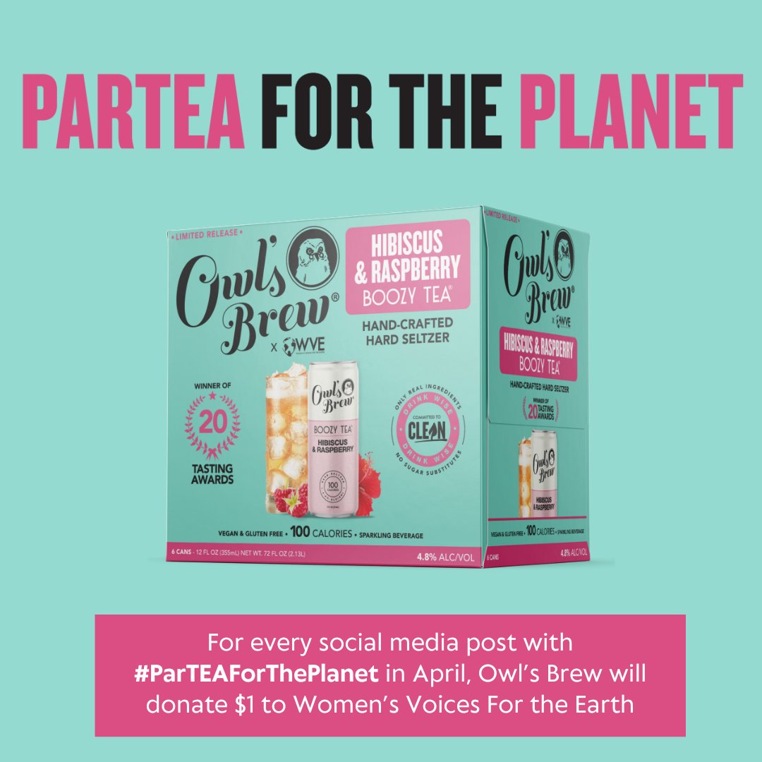 We're so excited to be partnering with Women's Voices for the Earth to celebrate Earth Month this year! For every social media post with #ParTEAForThePlanet in April, Owl's Brew will donate $1 to Women's Voices For the Earth. #ParTEAForThePlanet #EarthMonth