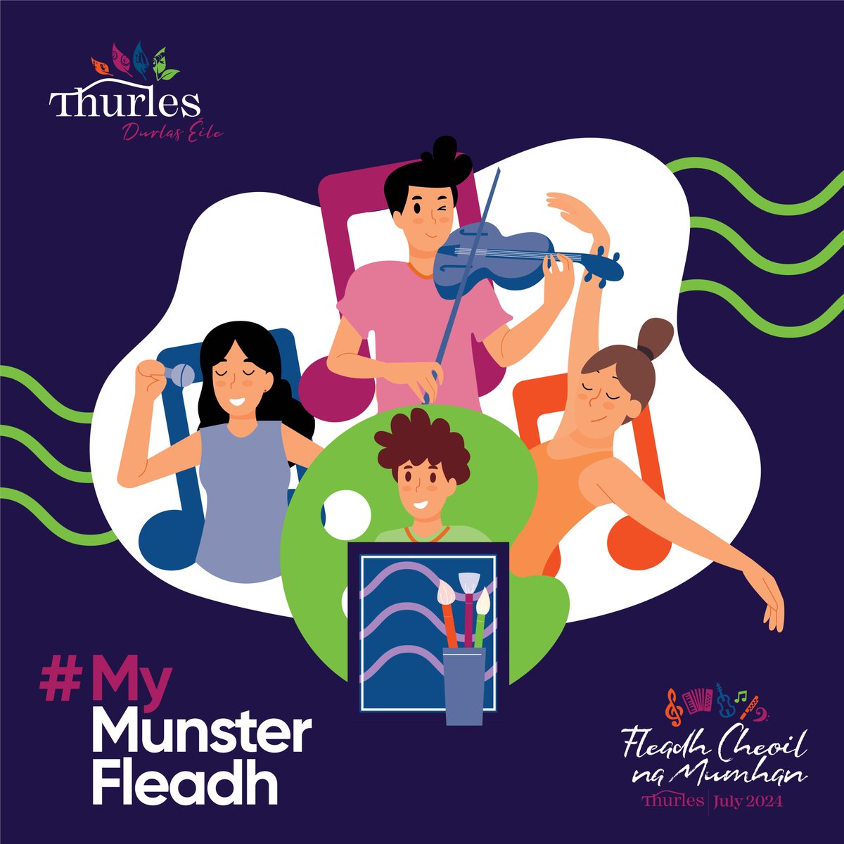 We are delighted to announce our latest competition for primary and secondary schools to celebrate the Munster Fleadh being held in Thurles this July. 👉 thurles.ie/my-munster-fle…. *Entries only on Facebook & Instagram