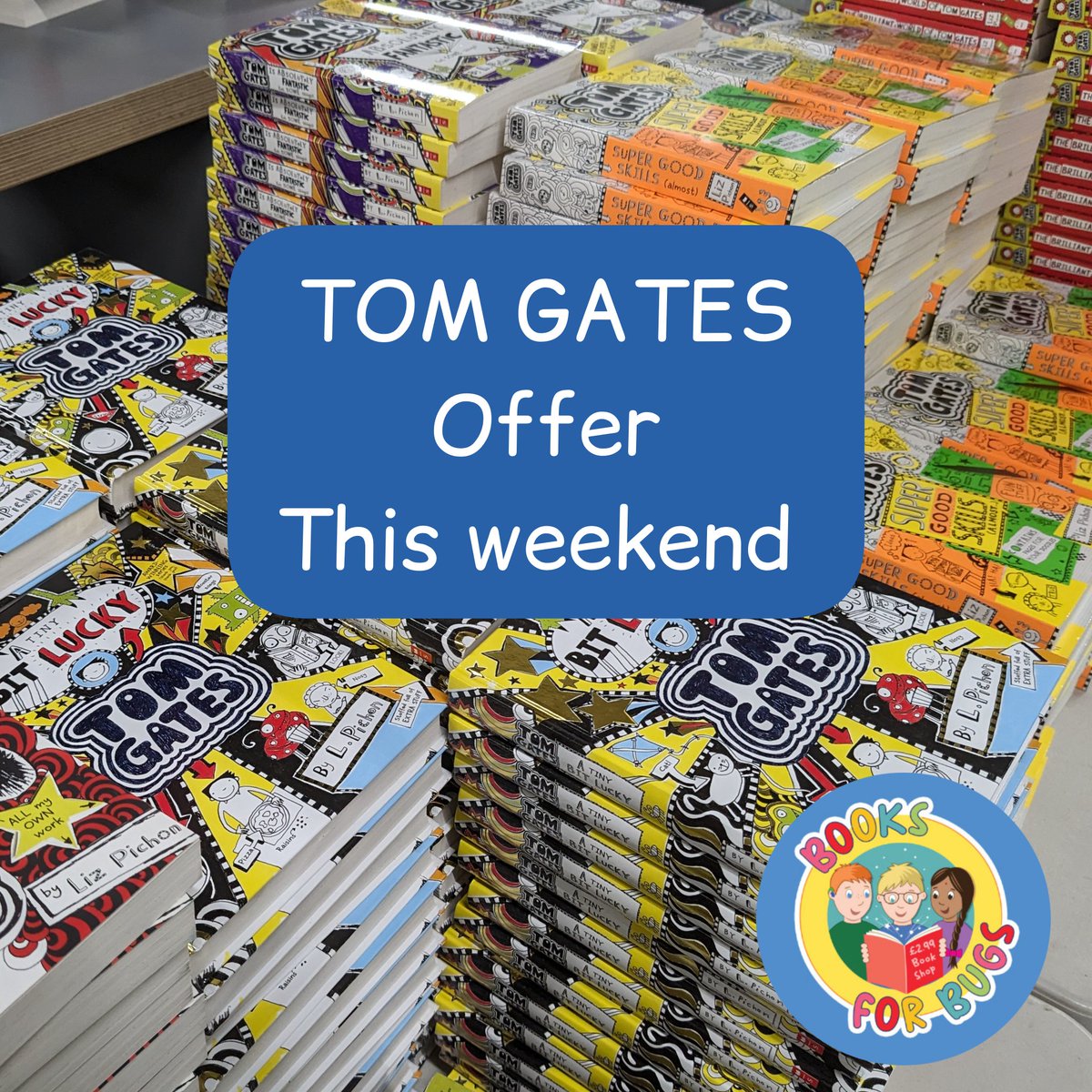 Calling all Tom Gates fans...
We have taken delivery of a large shipment of Tom Gates books far cheaper than normal and we want to share this saving with you! 
So this weekend all Tom Gates Offer books are just £2.50 each! 
booksforbugs.co.uk/product-catego…