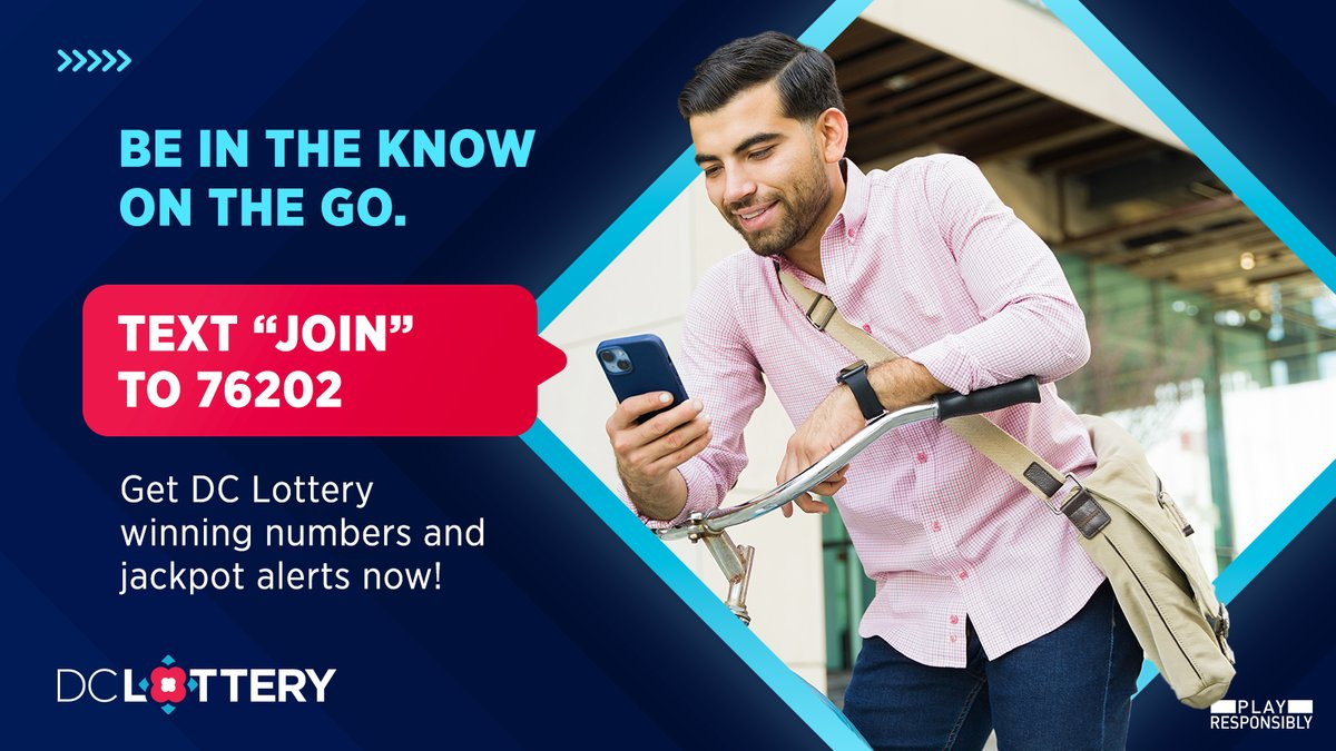 No matter where you are, be in the know for DC Lottery winning numbers and jackpot alerts! 🚨 Text 'JOIN' to 76202 to get started 📲