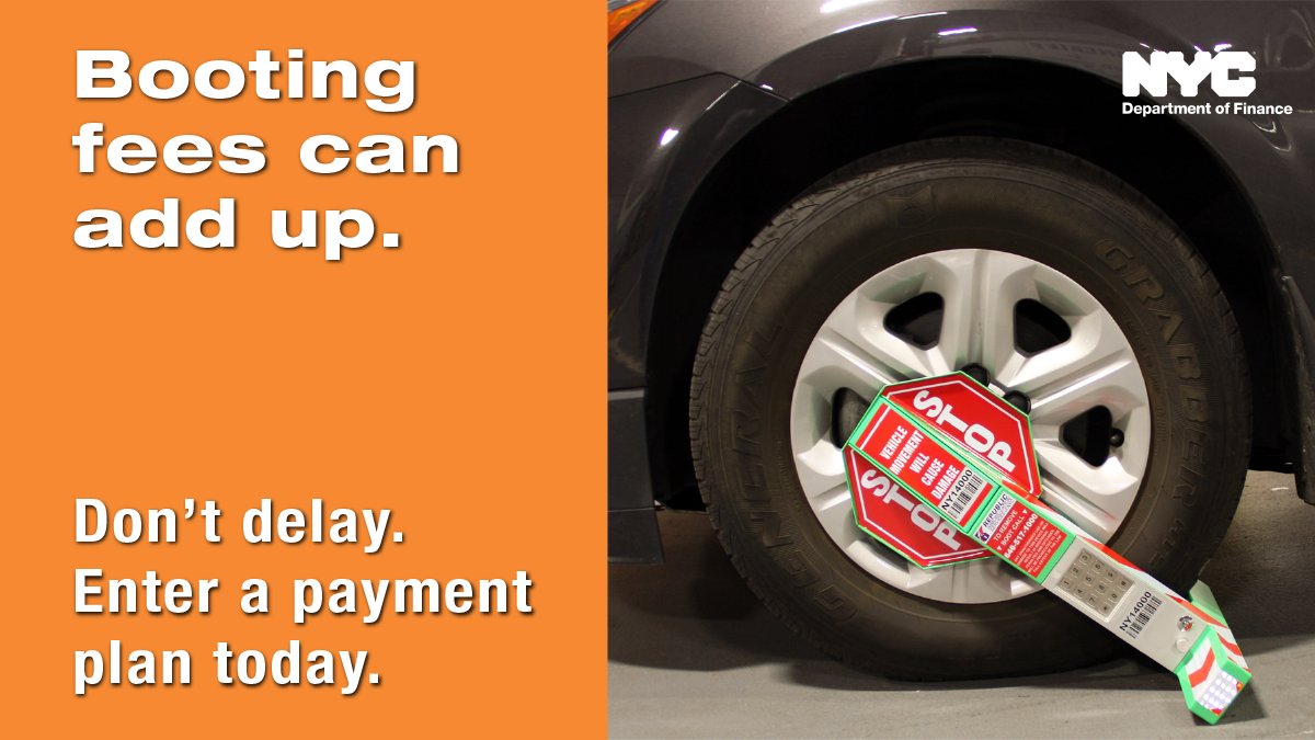 #DYK The Department of Finance offers online payment plans for those who owe $350 or more in parking ticket debt. Entering a payment plan and paying over time can help prevent your vehicle from being booted or towed. 🚙   Find out all the details here: nyc.gov/parkingticketp…