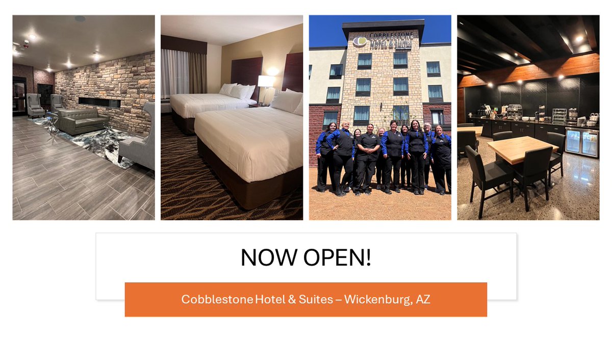 We are excited to announce the opening of Cobblestone Hotel & Suites - Wickenburg, AZ!

Call the hotel 928.415.8700 to make reservations, or go online to staycobblestone.com/az/wickenburg/

#StayCobblestone #CobblestoneHotels
#CobblestoneWickenburg #NowOpen
#WickenburgAZ