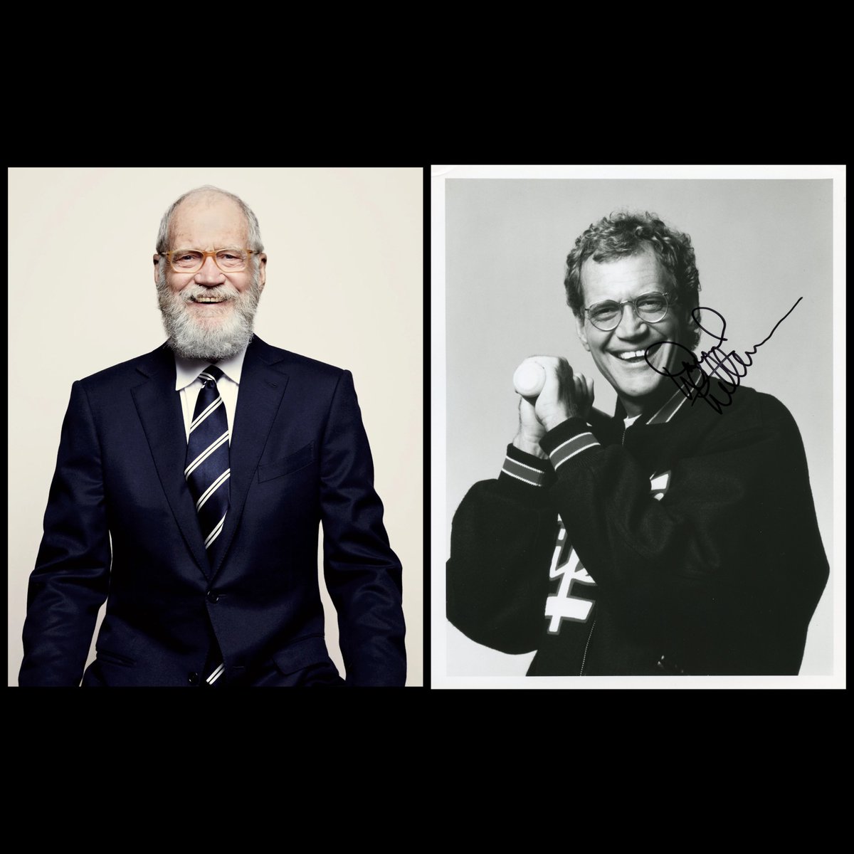 Born April 12, 1947 in Indianapolis, Indiana - Happy Birthday to David Letterman. 🎭 * 8 x 10 photo from the late 1990’s signed by David Letterman is from my collection. 🎙 #DavidLetterman