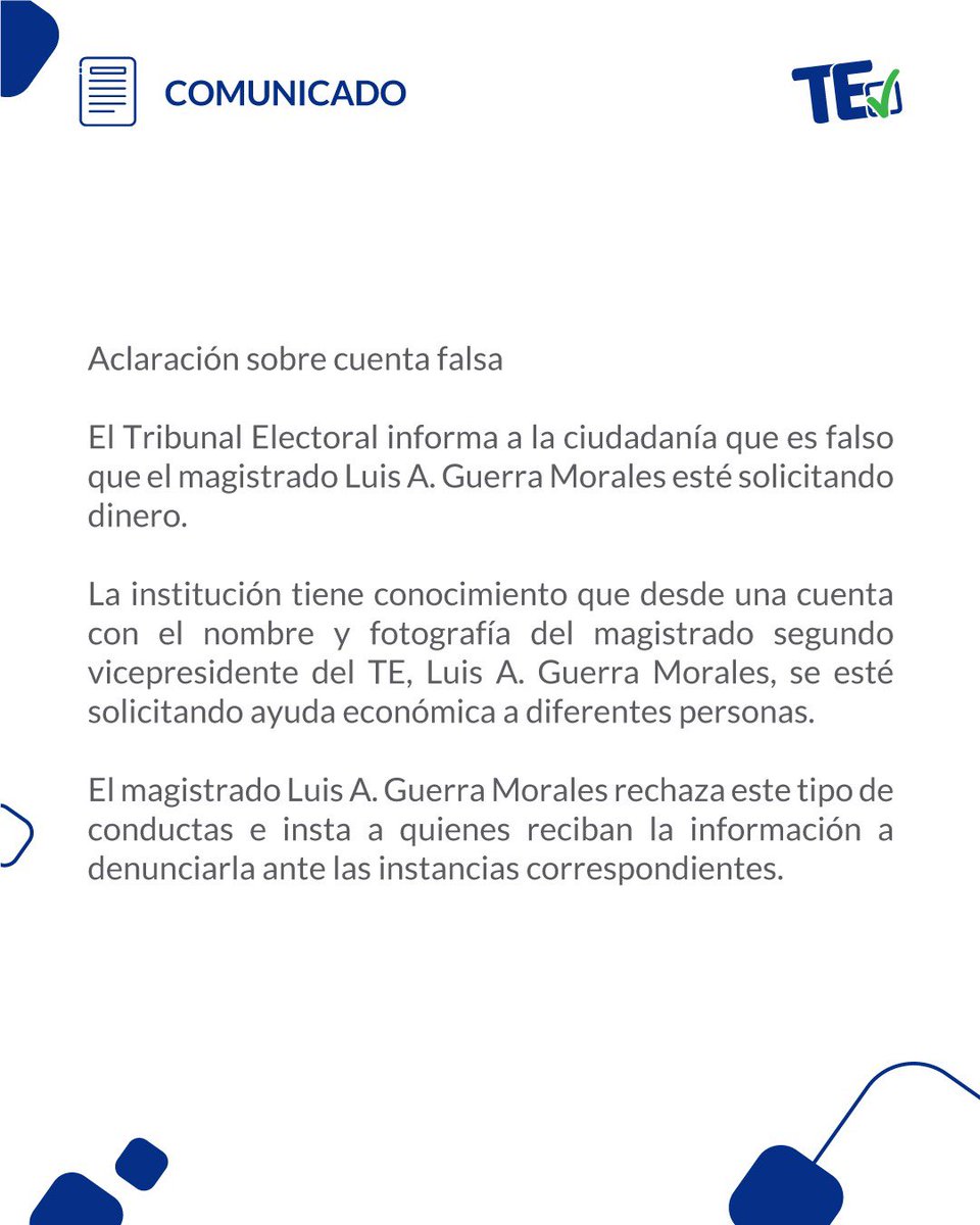 🔴ATENCIÓN: Compartimos comunicado. #TribunalContigo✅