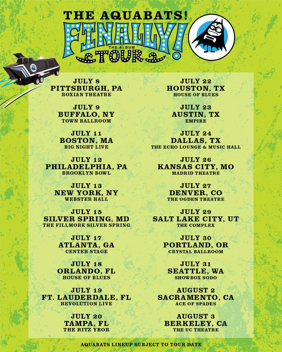 HOMIES TICKETS ARE ON SALE NOW FOR THE FINALLY! TOUR!!!! Get yours today at theaquabats.com!!!! Comment below which city you got tickets to!!!!