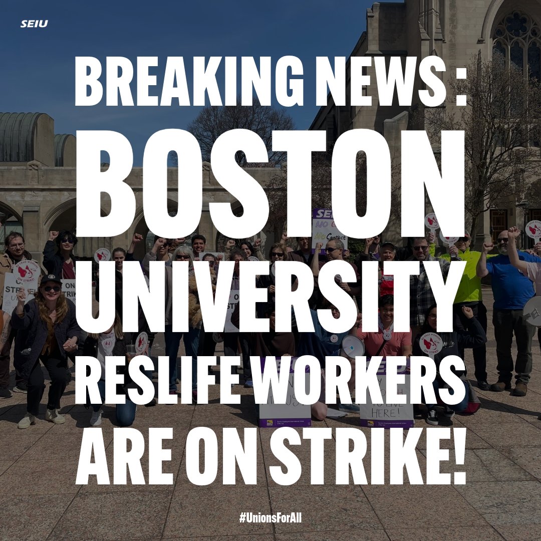 BREAKING! Residence Life workers at Boston University are on strike starting today, taking a stand for fair treatment and better working conditions. Their courage to fight for what's right highlights the ongoing struggle for workers' rights in academia. Solidarity! #UnionsForAll