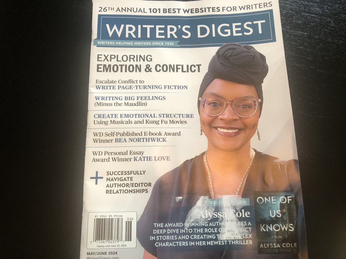 Y'all... the way I screamed with excitement when I saw @AlyssaColeLit on the cover of WRITER'S DIGEST. So happy for and proud of you. 😘 Keep shining.