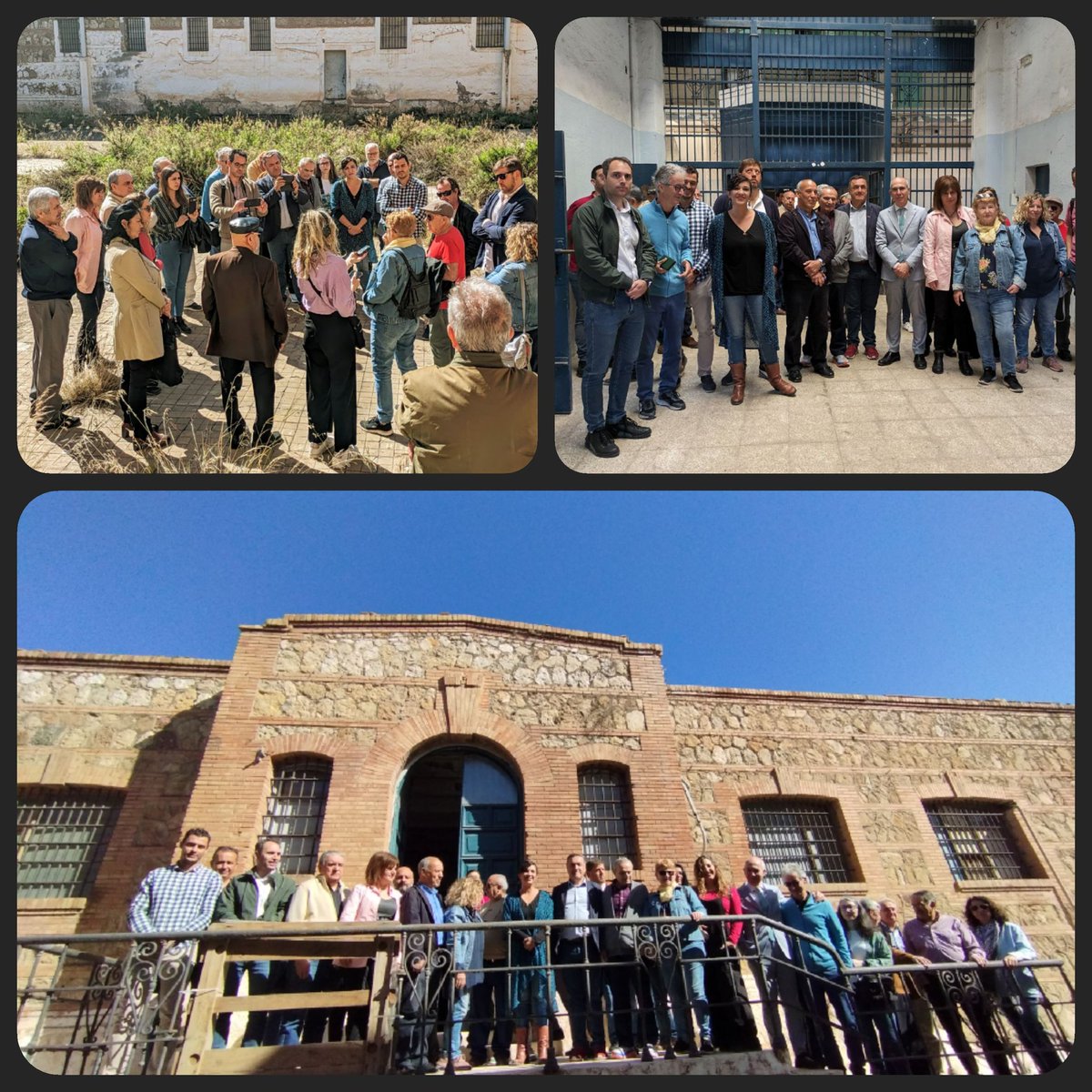 Visita a la antigua cárcel provincial de Málaga. Hoy hemos visitado este espacio penitenciario junto a miembros del grupo municipal Con Málaga y asociaciones memorialistas, reclamamos su rehabilitación para la ciudad y se respeté su declaración de lugar de memoria democrática.