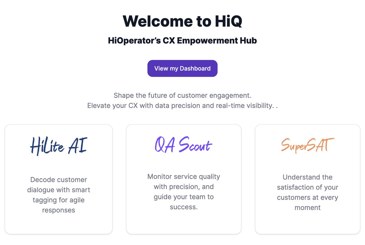 Shoutout to HiOperator Team for building and launching SuperSAT! Proactively measure customer satisfaction to delight customers with every interaction using SuperSAT by HiQ — our CX Empowerment Hub. If you haven’t tried it, now’s the time. hiq.cx