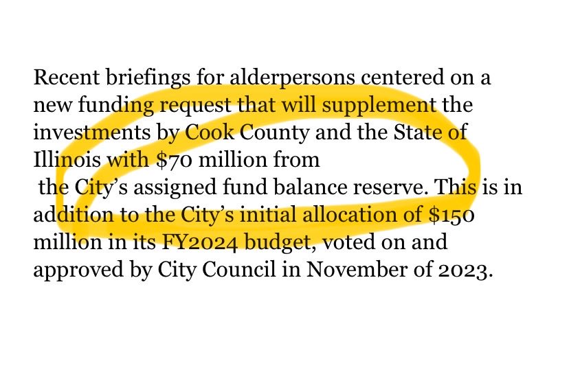 We’ve asked since Monday, today ⁦@ChicagosMayor⁩ office explains where the $70M migrant money is coming from. Mayor’s team tells aldermen it’s unused funds from 2022. Others say, that’s some magic accounting!