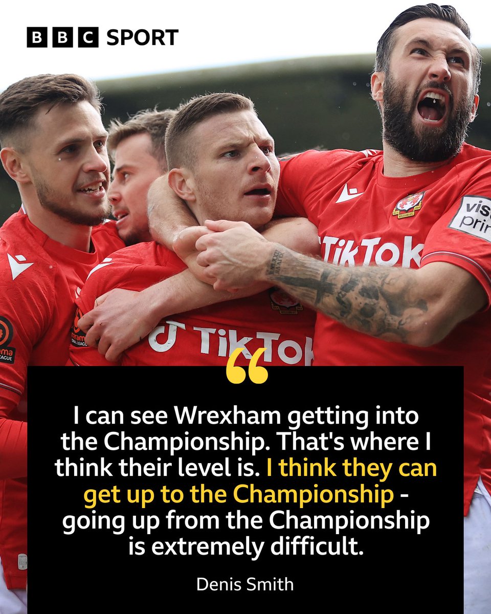 Will Wrexham win back-to-back-TO-BACK promotions? 

One former manager thinks so, do you? 🤔

#BBCFootball #efl