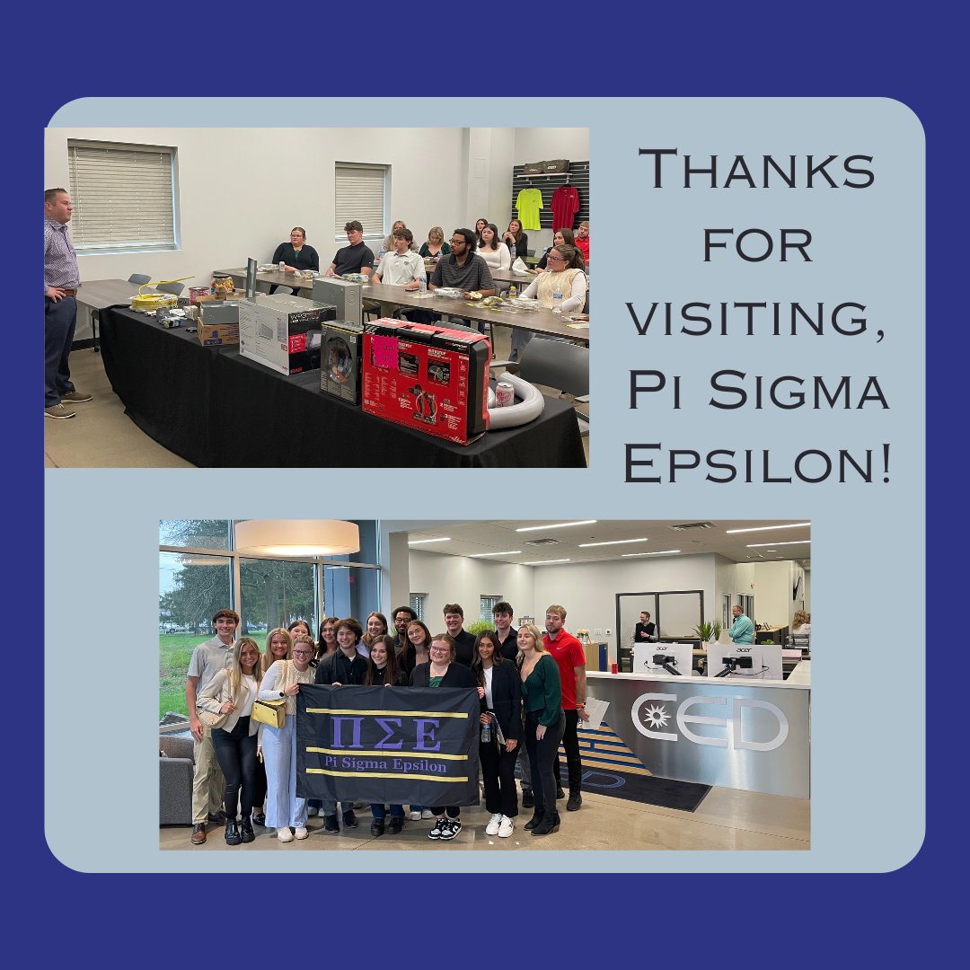 CED1152's tweet image. We had an enjoyable visit from the Pi Sigma Epsilon business fraternity at Ohio University! Our CED team spent time with the students sharing industry knowledge and a tour of the facility.

#cedcentralohio #ohiouniversity #pisigmaepsilon #ced @pseohio
