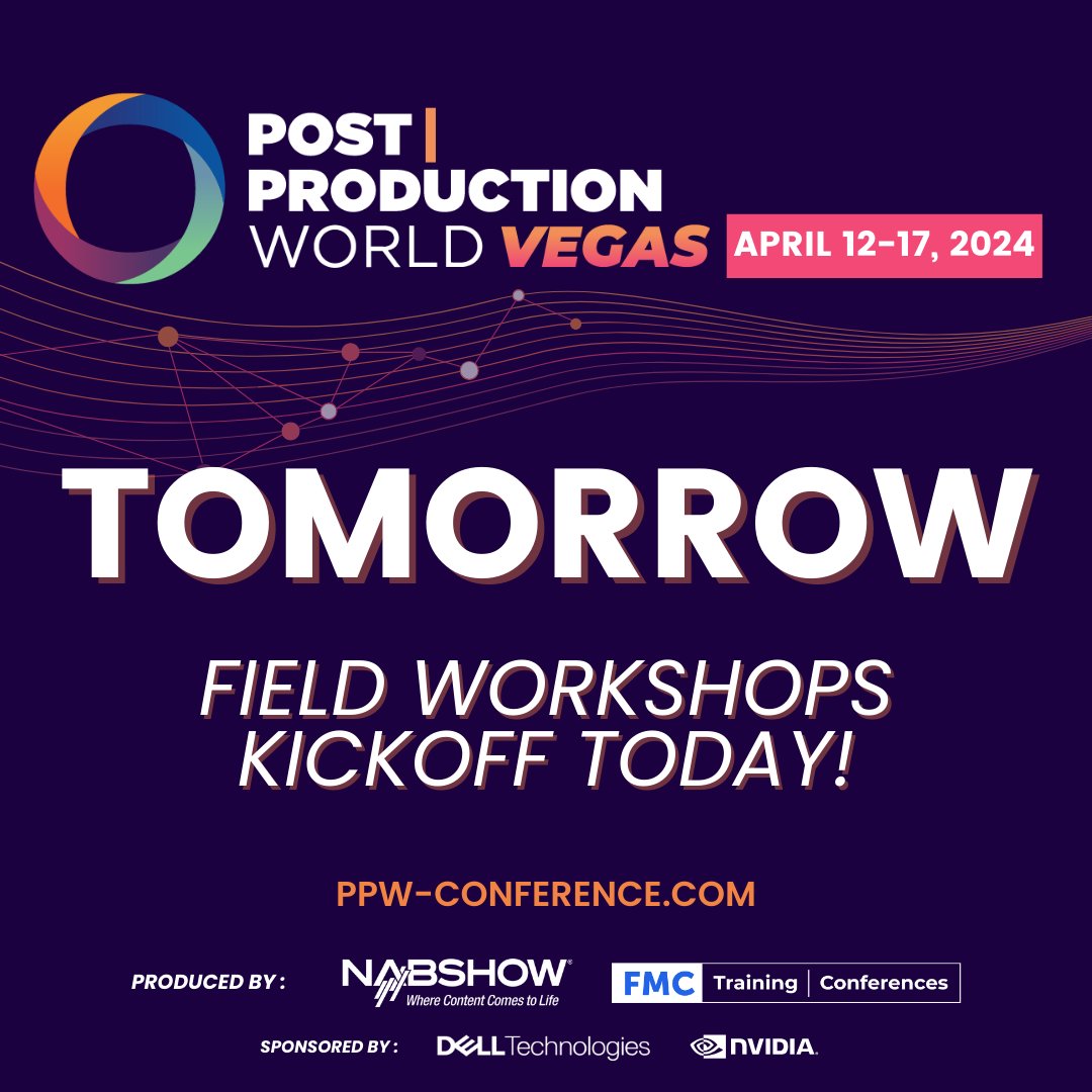 @NABShow Post|Production World launches TOMORROW! ✨

Field Workshops are in FULL SWING today to celebrate the kickoff of #NABShow #PostProductionWorld 🎬

Grab your last minute passes NOW: bit.ly/3xznBRB